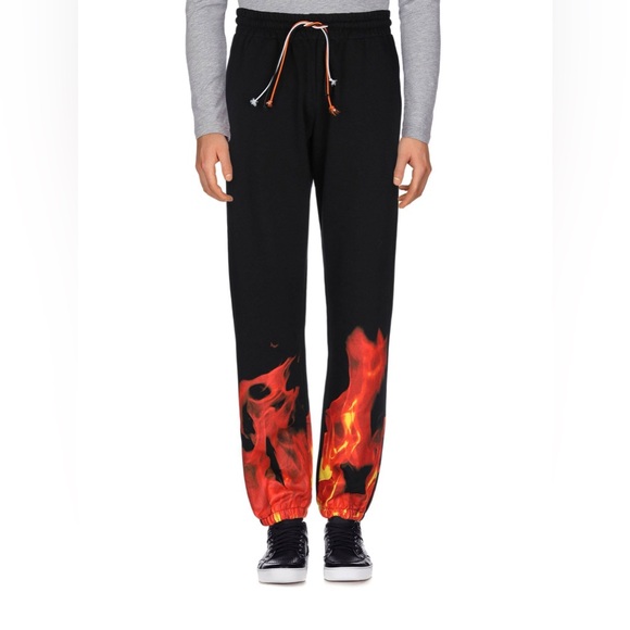 NWT $287 IHSFLAMES BLACK MEN'S LIGHTWEIGHT TRACKSUIT PANTS Size L-XL